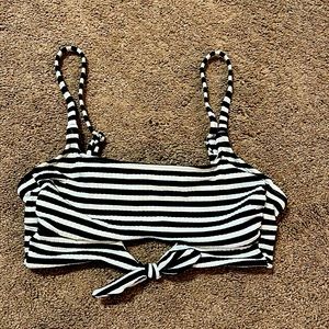 Xhilaration swim top,black and white stripe, size small, gently used, smoke free